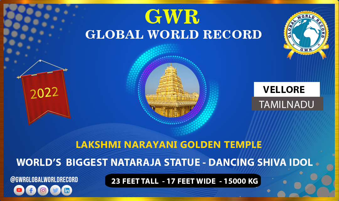 The World’s biggest Nataraja statue in Vellore , Tamilnadu.